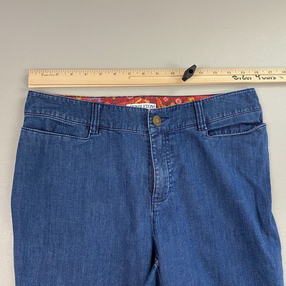 Pendleton Crop Jeans Womens 10 Cuffed Contrast Paisley Trim Preppy Retro 32x20 - Picture 6 of 14